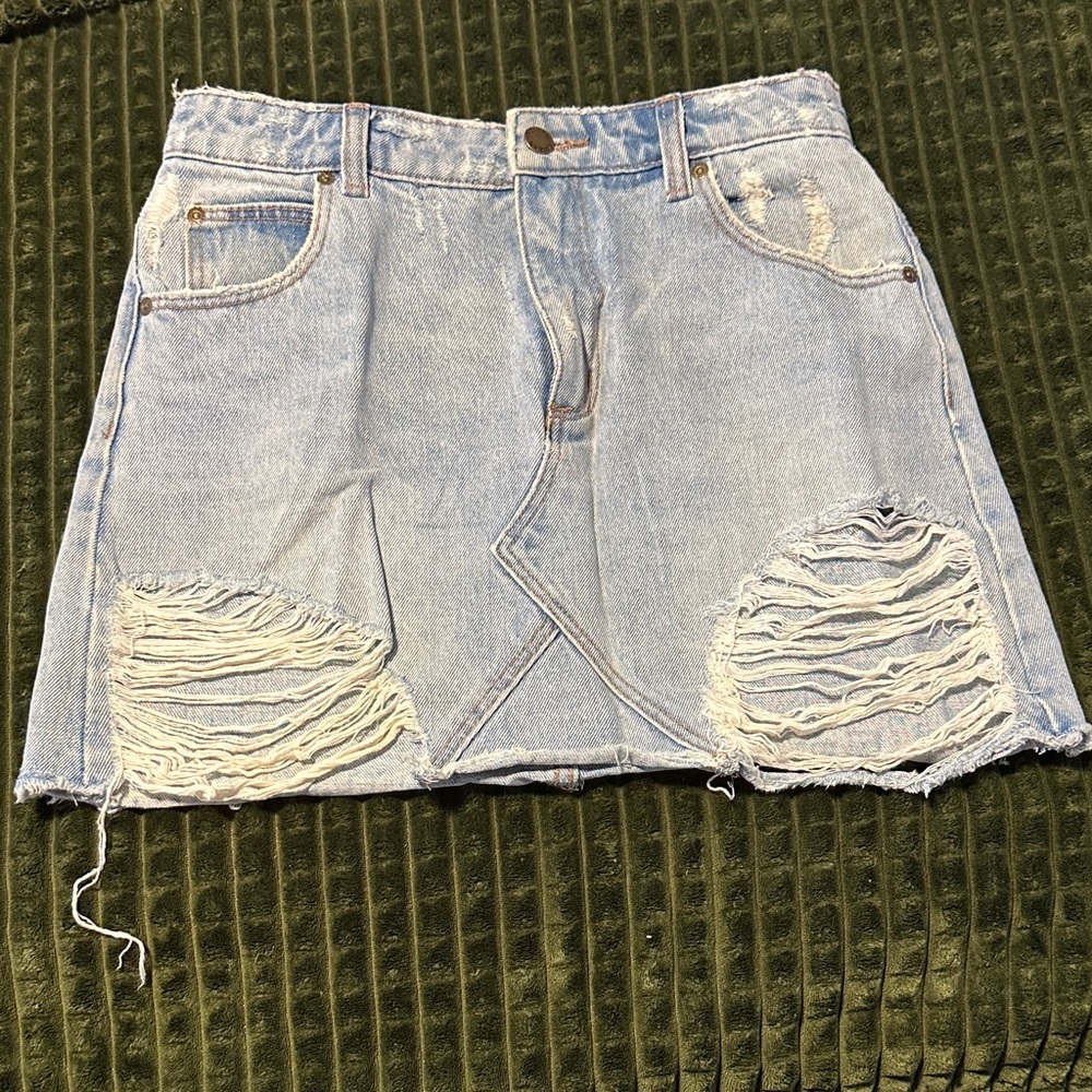 ROLLA'S Distressed Denim Mini Skirt